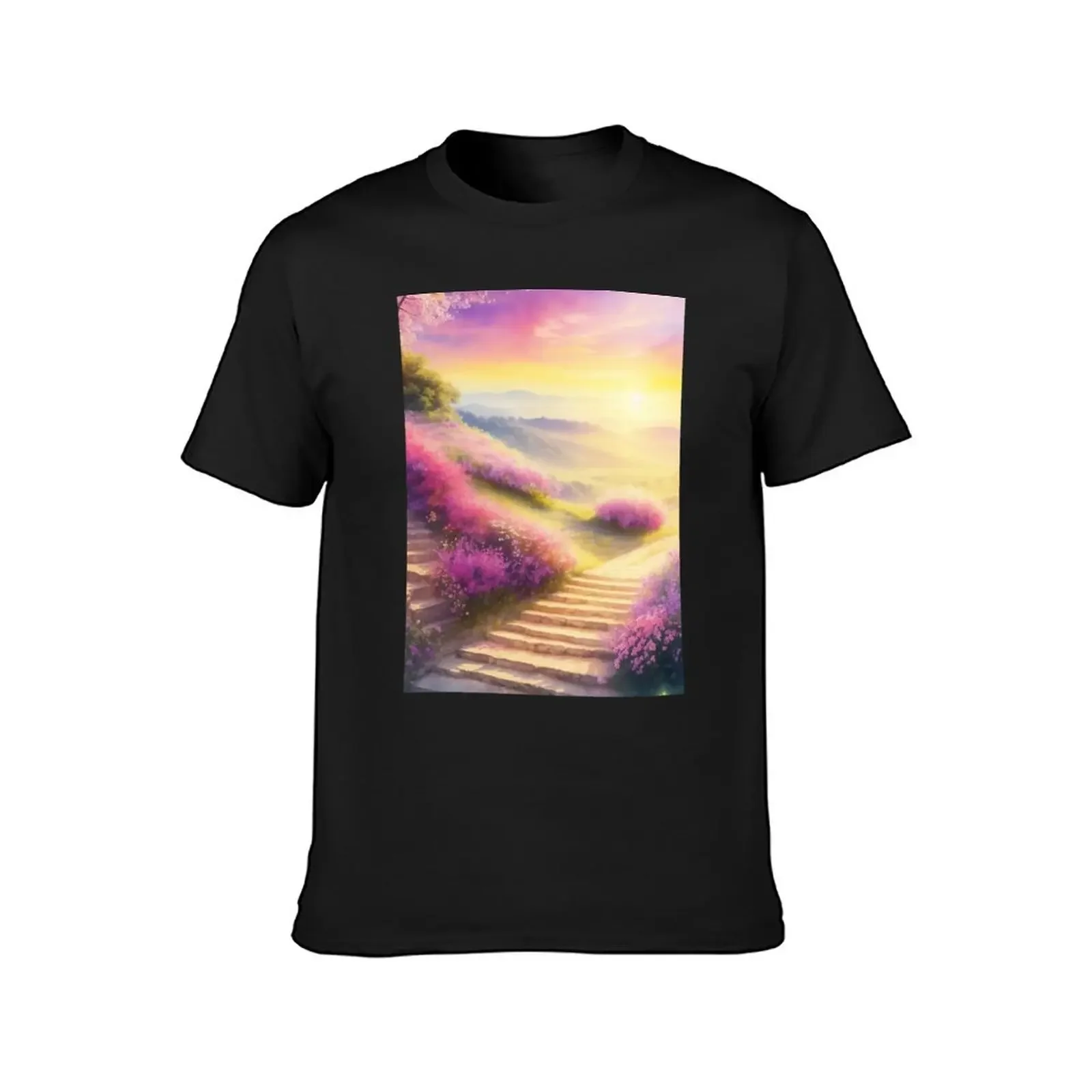 Stairways To The Sunset T-Shirt korean fashion shirts graphic tees customizeds blacks t shirt for men