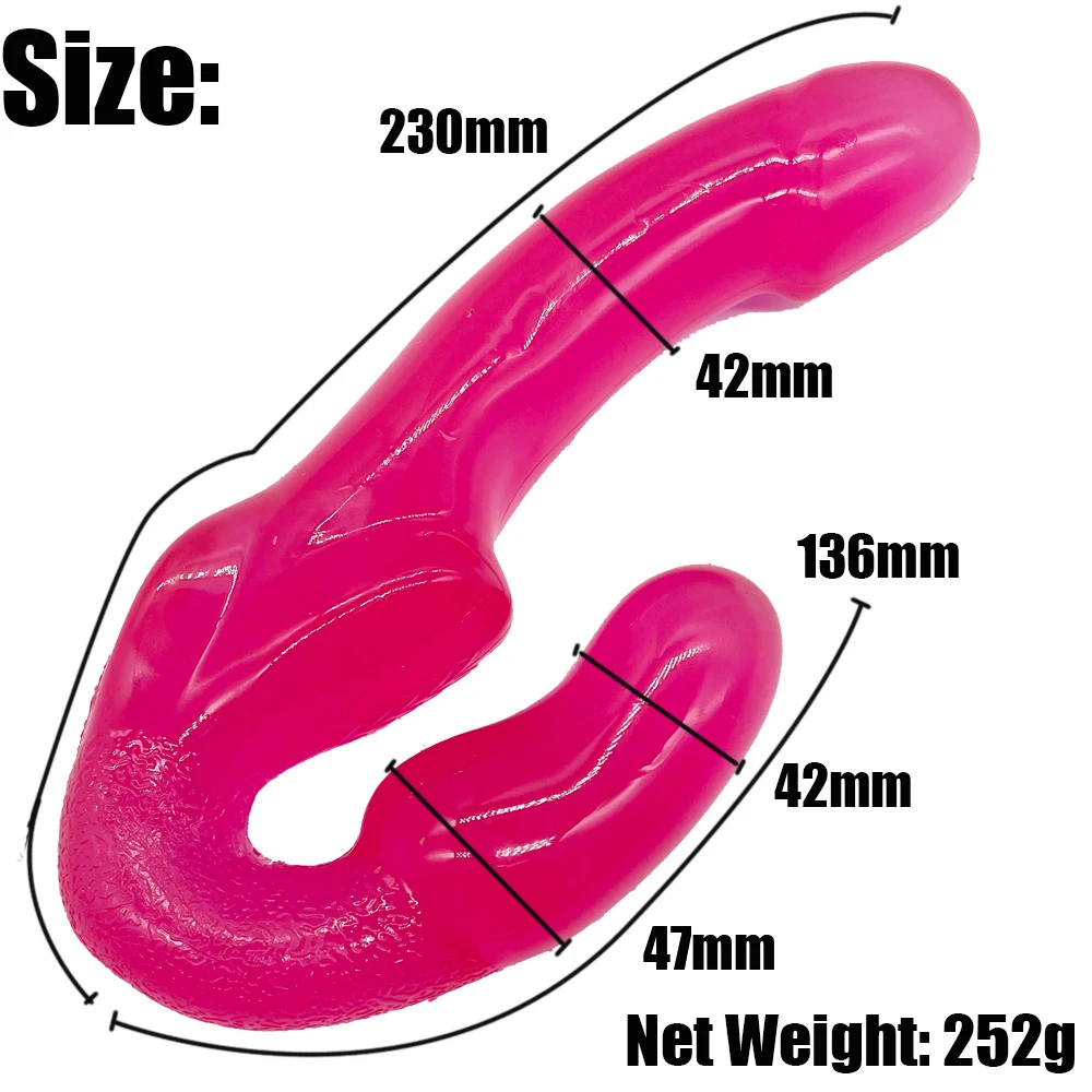 G Spot Strapless Strapon Anal Prostate Massager Dildo Female Double Vibrating Adult Sex Toys for Women Couple No Vibrator