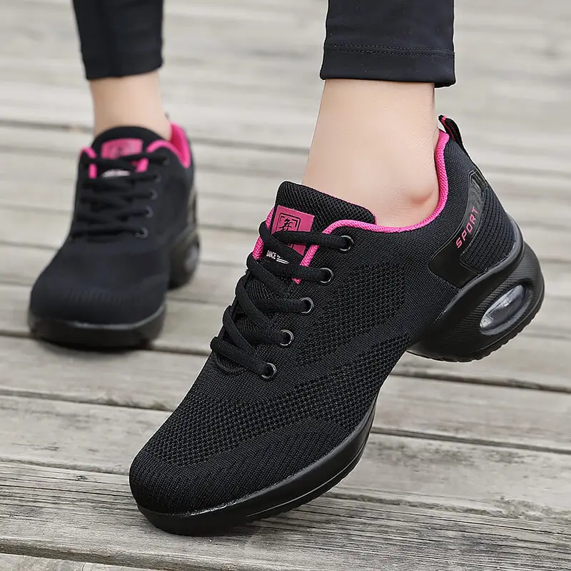 Dance sneakers for woman jazz shoes mesh Modern Outsole Dance Sneakers Breathable Lightweight Dancing fitness shoes for women