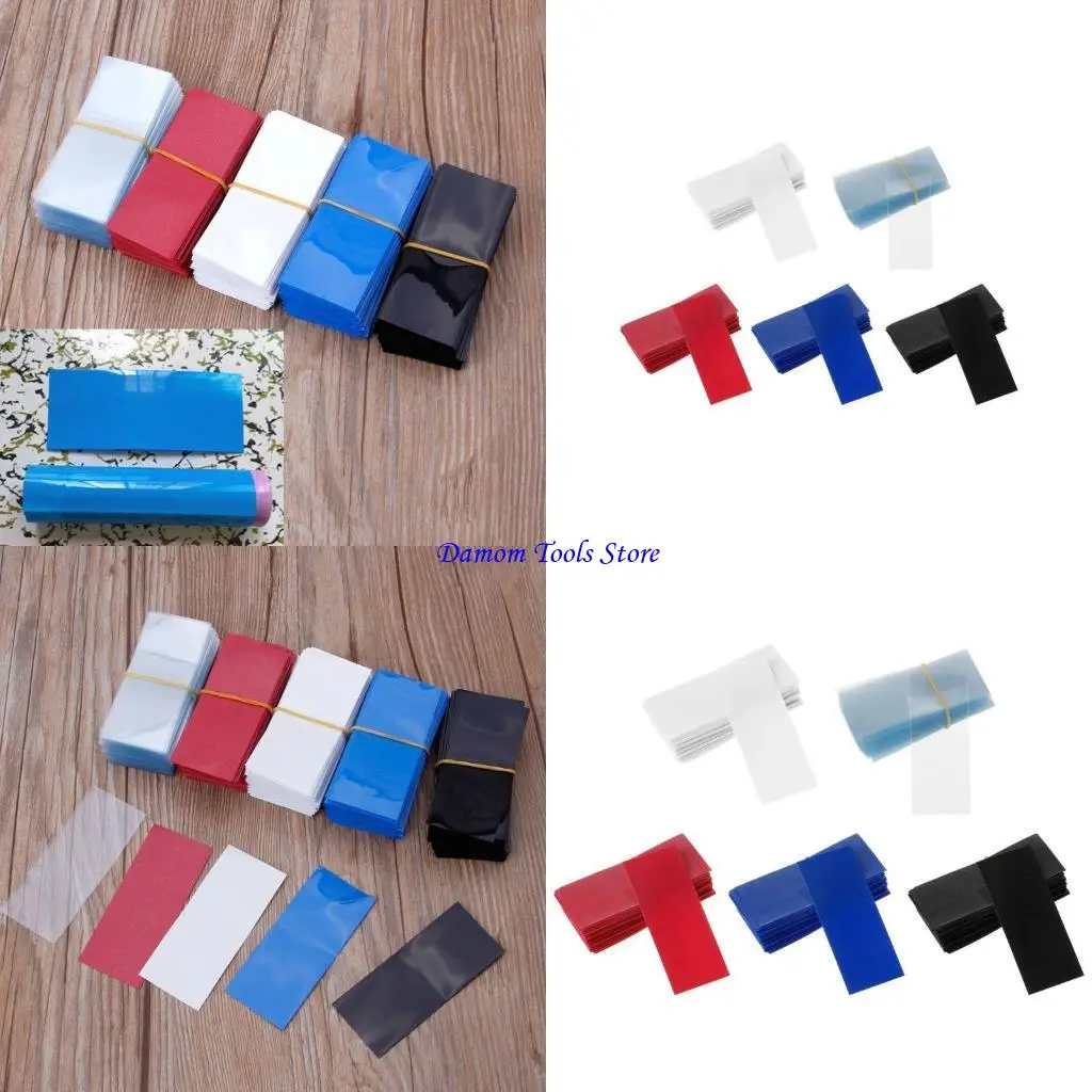 57BE 100 Pcs 18650 Battery Heat Shrinkable Sleeve Assorted Battery Shrink Film