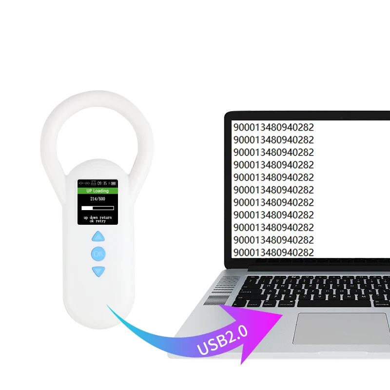 RFID Animal Reader 134.2KHz 125kHz USB/Bluetooth Pet Cat Dog Microchip Scanner FDX-B Glass Chip Identification Tag Reader