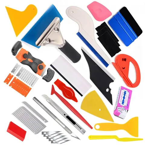 Car Wrapping Tools Kit Window Film Tinting Tool Vinyl Wrap Tool Kit Auto Foil Set Vinyl Tint Squeegee Scraper Cutter Knife