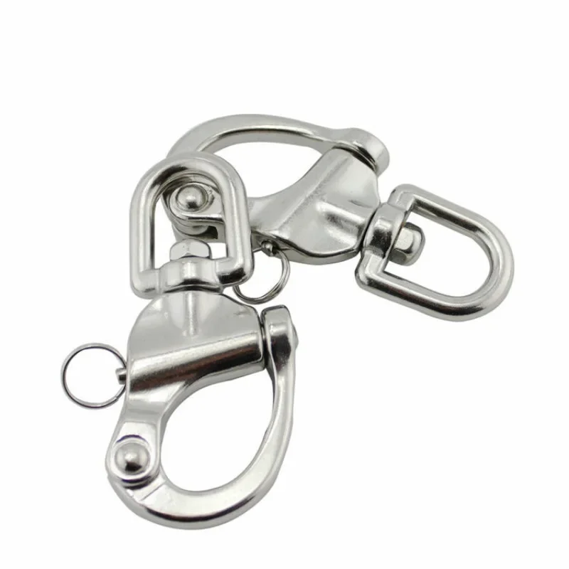 Hardware 316 Stainless Steel Ring Type Rotary Shackle Hand Pull Shackle Quick Link Eye Type Spring Buckle Hooks