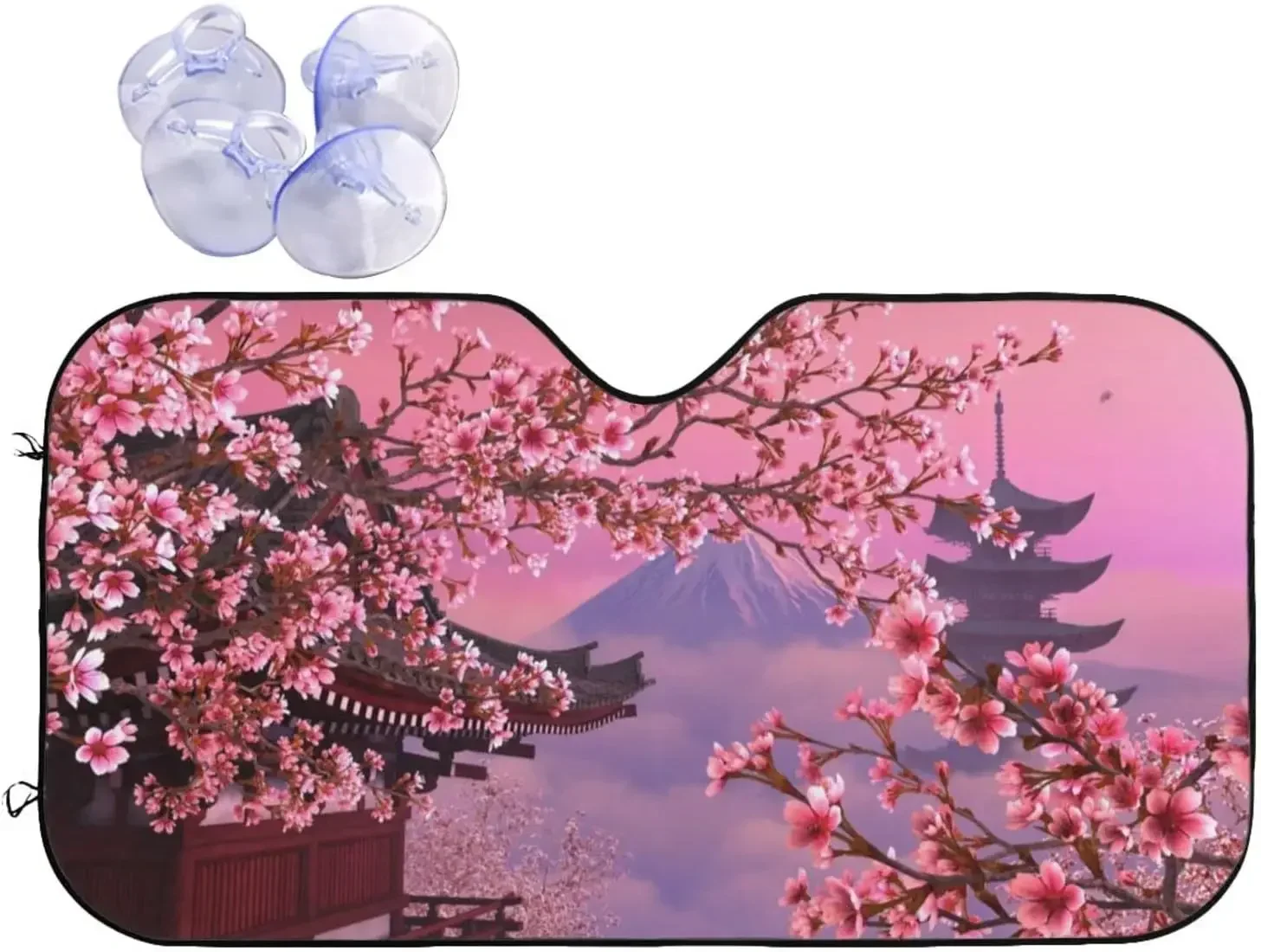 

Japanese Cherry Blossom Pattern Car Sun Sha Front Window Sunsha For Most Sedans SUV Blocks Max Uv Rays Keep Vehicle Cool