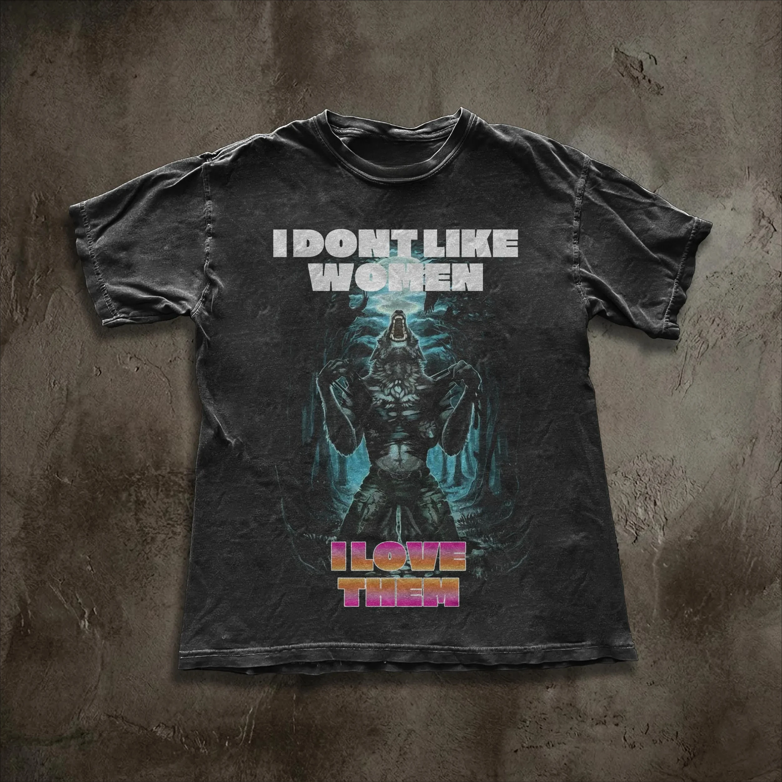 I Don't Like Women, I Love Their T-shirts Werewolf Lesbian T-shirts, Lesbian Pride Emojis Casual Daily Versatile Street T-shirts