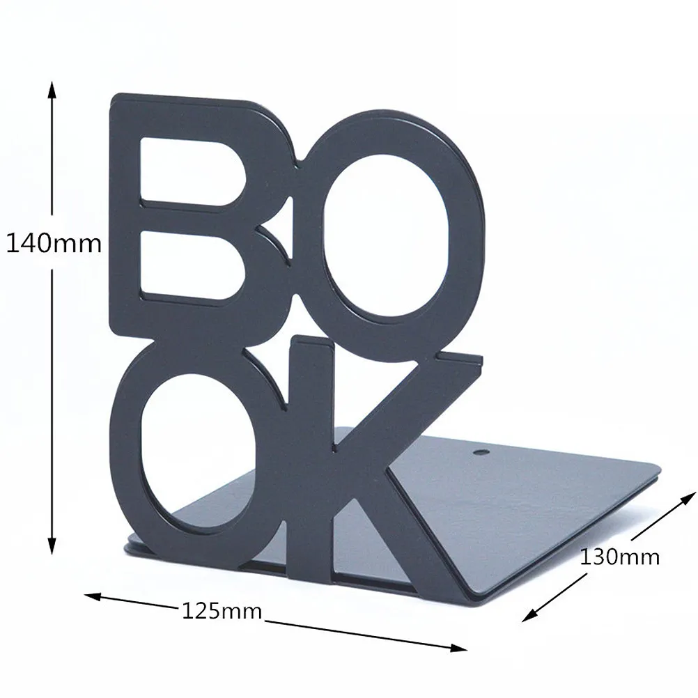 4Pcs Metal Bookends Creative Design Book Holder for Office Study Home Desktop Organizer Book Ends Metal Bookends