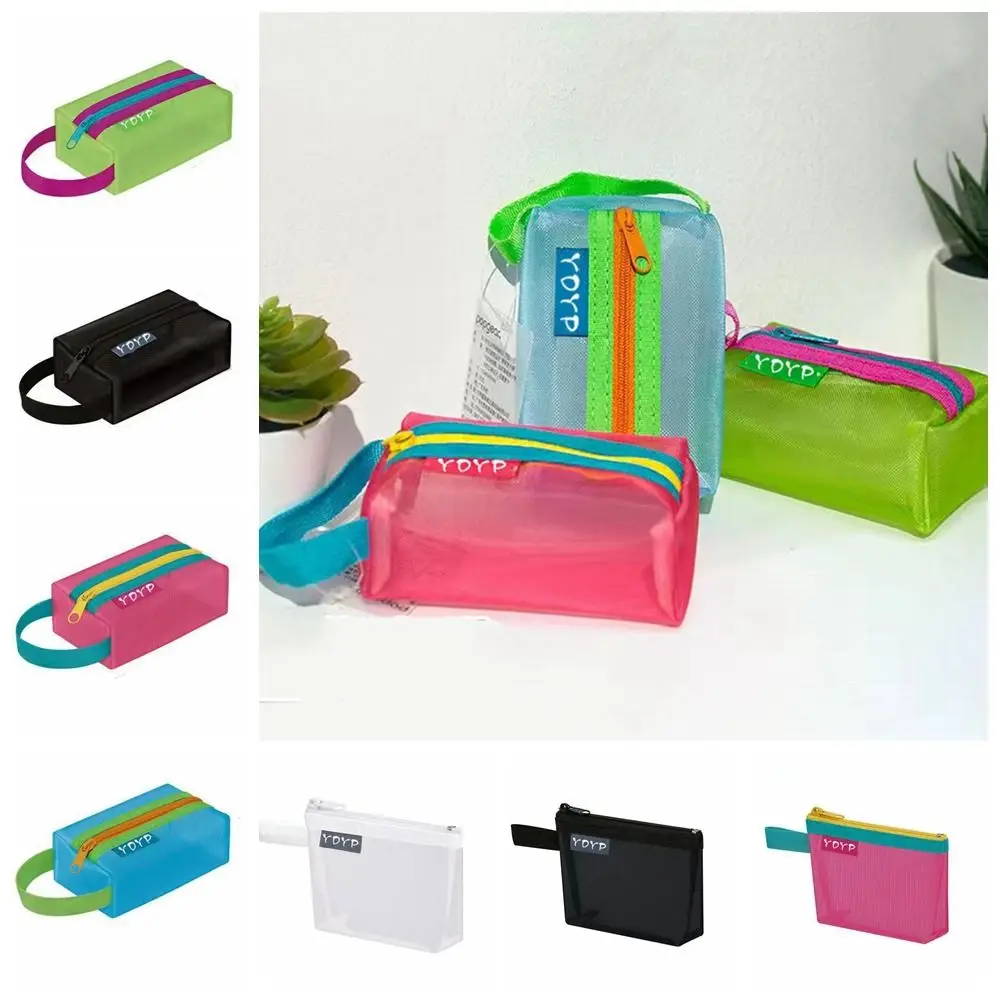 

ID Credit Card Holder Mesh Storage Bag Zipper Pouch Lipstick Bags Small Coin Purse Travel Organizer Stationery Storage Bag