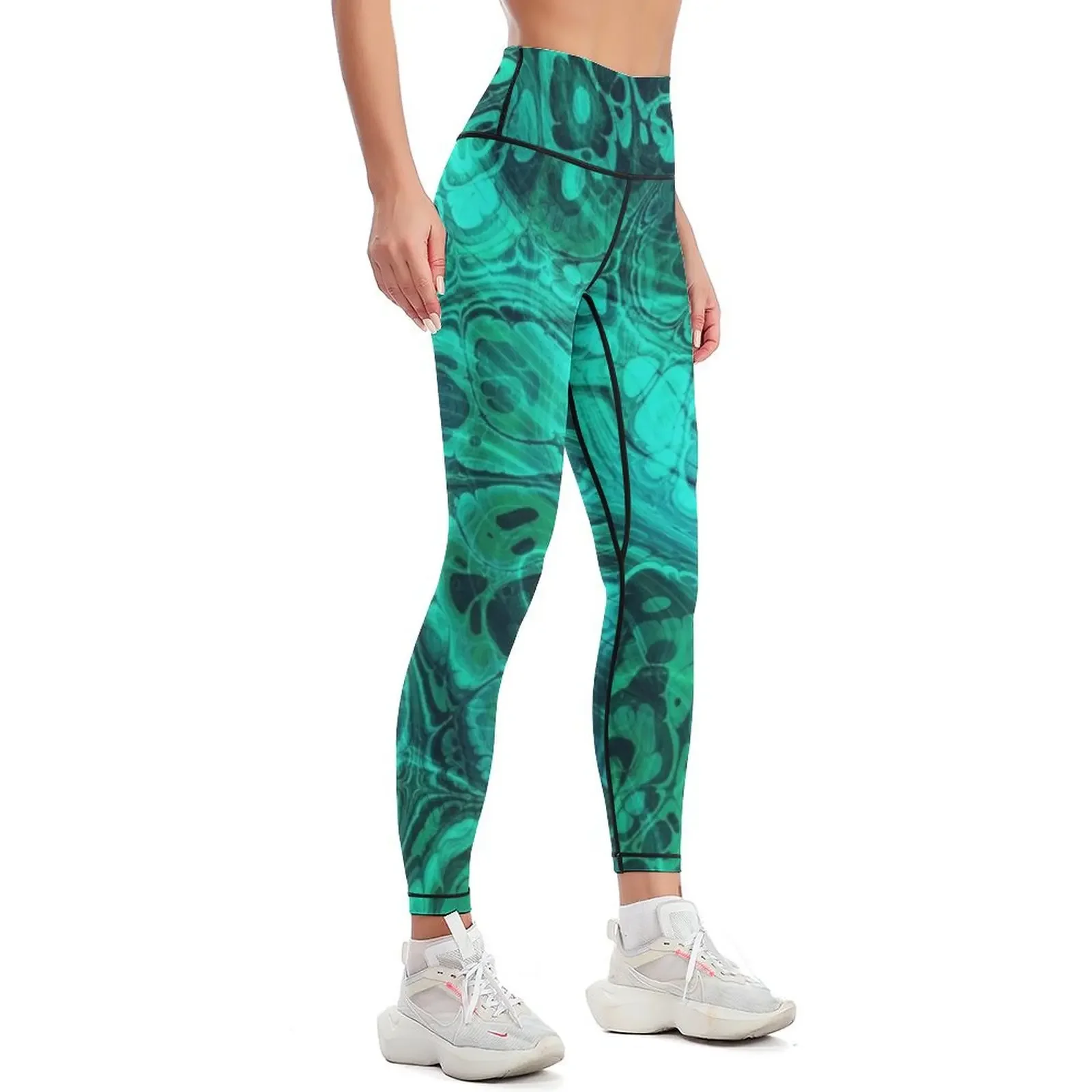 Malachite texture Leggings sporty woman gym legings for fitness sport pants Women's high waist Womens Leggings