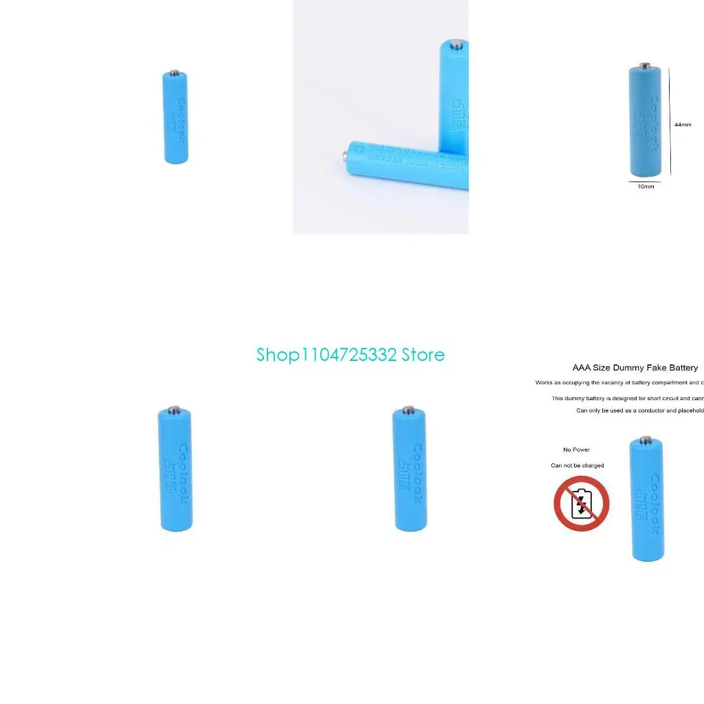 P5EA No Power AAA 10440 Dummy Fake Battery Setup for Shell Placeholder Cylinder Conductor for AAA Battery Eliminator Accessor