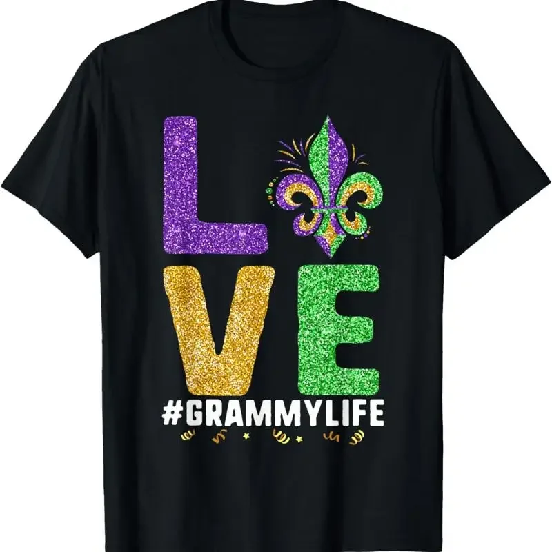 I Love Grammy Life Mardi Gras Grammylife Fleur De Lis T Shirt