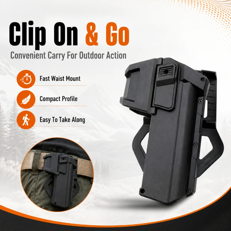 High Toughness Molded Hard Waist Cover Multi-direction Rotatable Mount Base Built-in Independent Accessory Groove