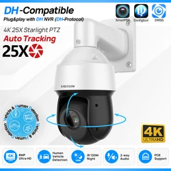 8MP 25X Starlight IR WizSense PTZ Camera  Auto-Tracking Security Face Detection 100M Distance