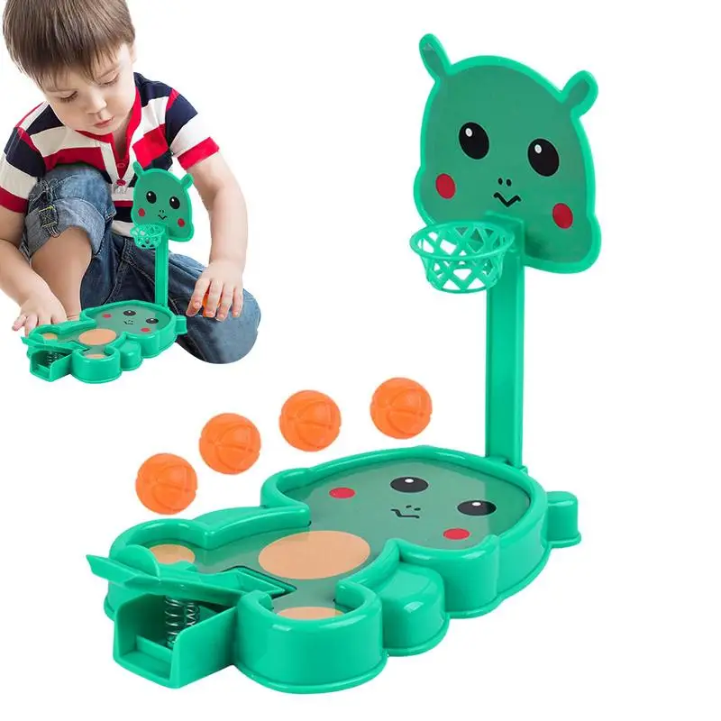 Tabletop Basketball Toy Cartoon Catapult Basketball Into Hoop Fun Sports Novelty Toy Desktop Table Basketball Games Set