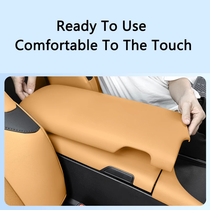 QHCP Car Armrest Box Cover Panel NAPPA Leather Central Console Small Armrest Cover Lid Fit For Lexus ES 18-24 Interior Accessory