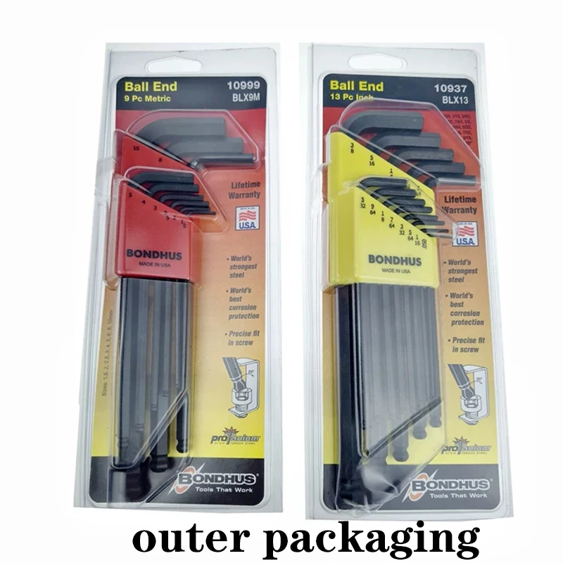 Bondhus 10932 Extended Ball Head 10938 Imperial Set Hex Key Wrench