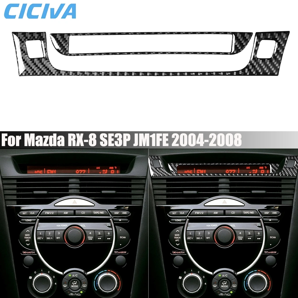 

Carbon Fiber Car Accessories Center Display Decorative Interior Cover Modified Trim Sticker For Mazda RX-8 SE3P JM1FE 2004-2008
