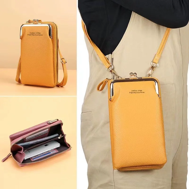Fashion Small Crossbody Phone Pouch Bags Women Mini Leather Wallet Shoulder Messenger Bag Ladies Phone Bag Coin Purse Handbag image 5