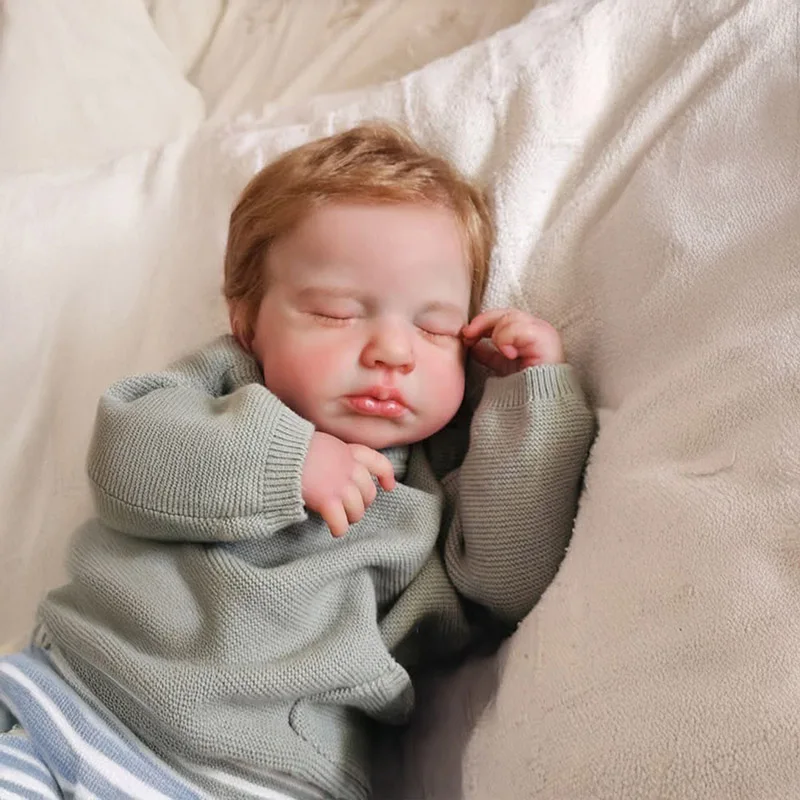 

Кукла для новорожденных Loulou Asleep, 48 см, мягкое тело, высококачественная кукла ручной работы с укорененными волосами