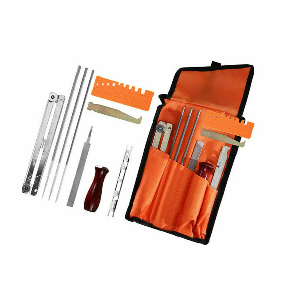 

10Pcs Chainsaw Filing Kit Premium Metal Files Durable Abrasion Resistant Chainsaw Sharpener Set Professional Use Portable