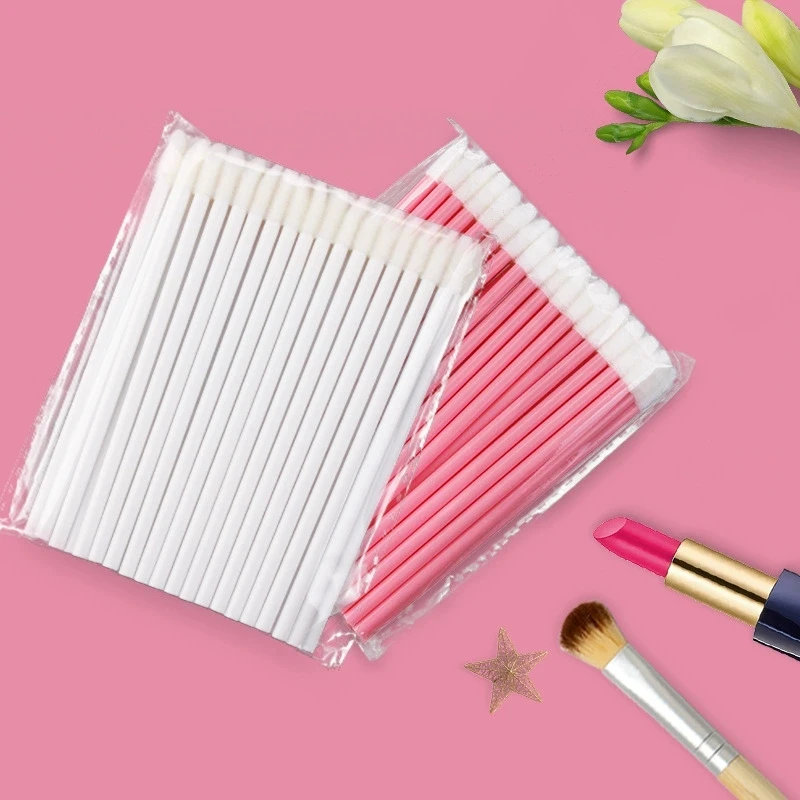 50-2000Pcs Rosa Einweg Lippen Pinsel Volle Größe Lippenstifte Lippen Pinsel Mascara Applikator Lippenstift Zauberstäbe Set Kosmetik Make-Up-Tool