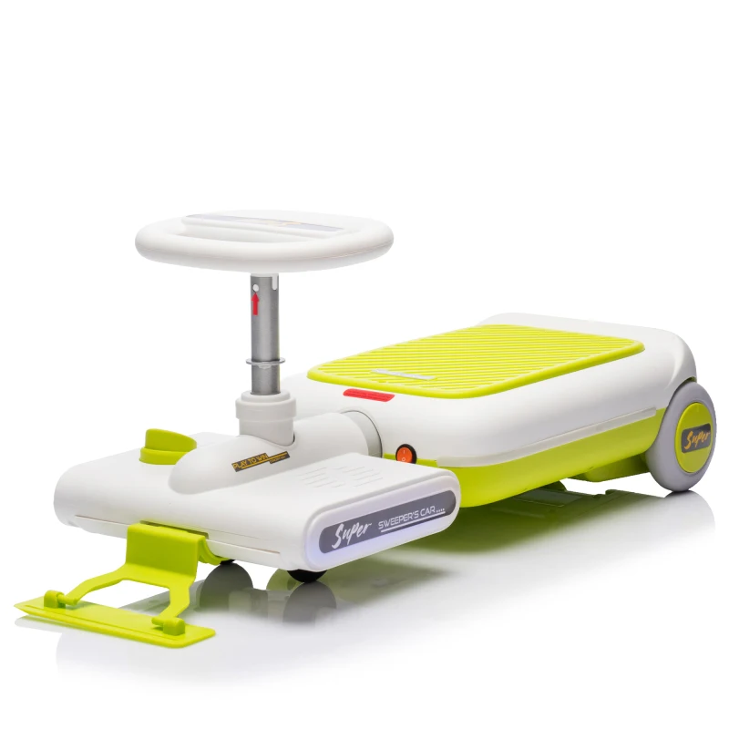 12V Cleaning Go Kart For Kids 55W Motor Front With Mop Cleaning Length Can Extended By 6cm Built In Music And Lighting Functions