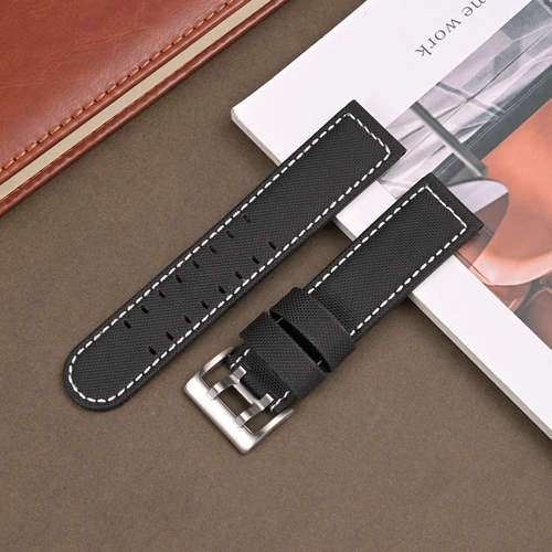 Imagen 2 del producto Correa de reloj de nailon y cuero de alta calidad para reloj Hamilton Kaki Field Aviation resistente al agua masculino 20mm 22mm