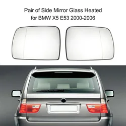 Side Rearview Mirror Glass Heater Anti-fog Door Wing Mirror Sheet Accessories For BMW X5 E53 1999-2006 51168408797/51168408810
