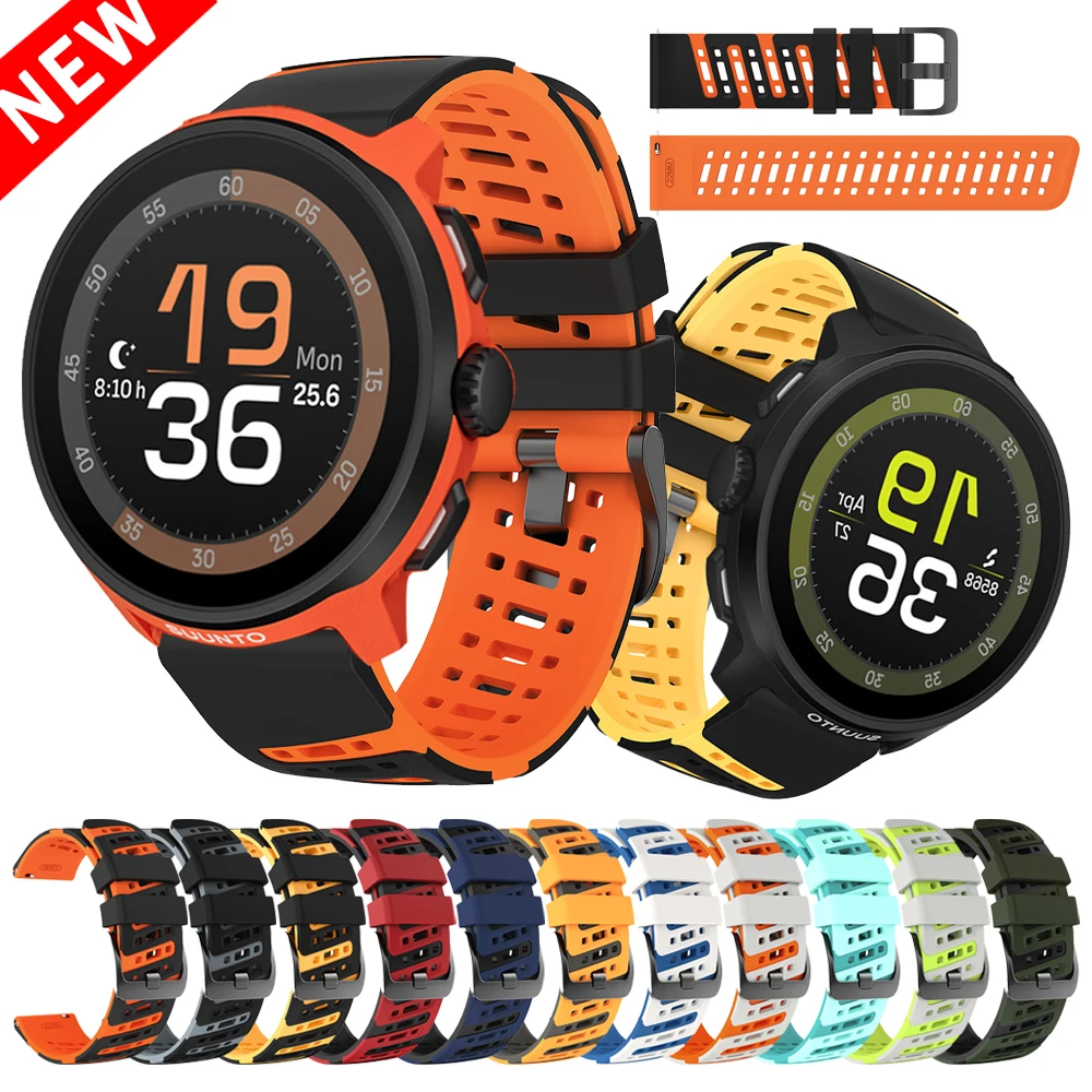 Sport-Silikon-Uhrenarmband für SUUNTO RACE 2 OCEAN RUN Armband für SUUNTO 9 PEAK PRO/DLC RACE S VERTICAL 22mm Atmungsaktive Armbänder
