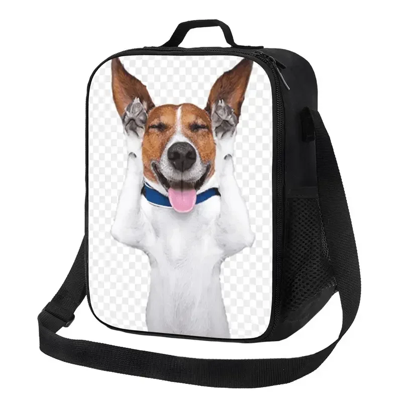 Custom Funny Dog Jack Russell Terrier Lunch Bag Women Warm Cooler Insulated Lunch Boxes for Children School