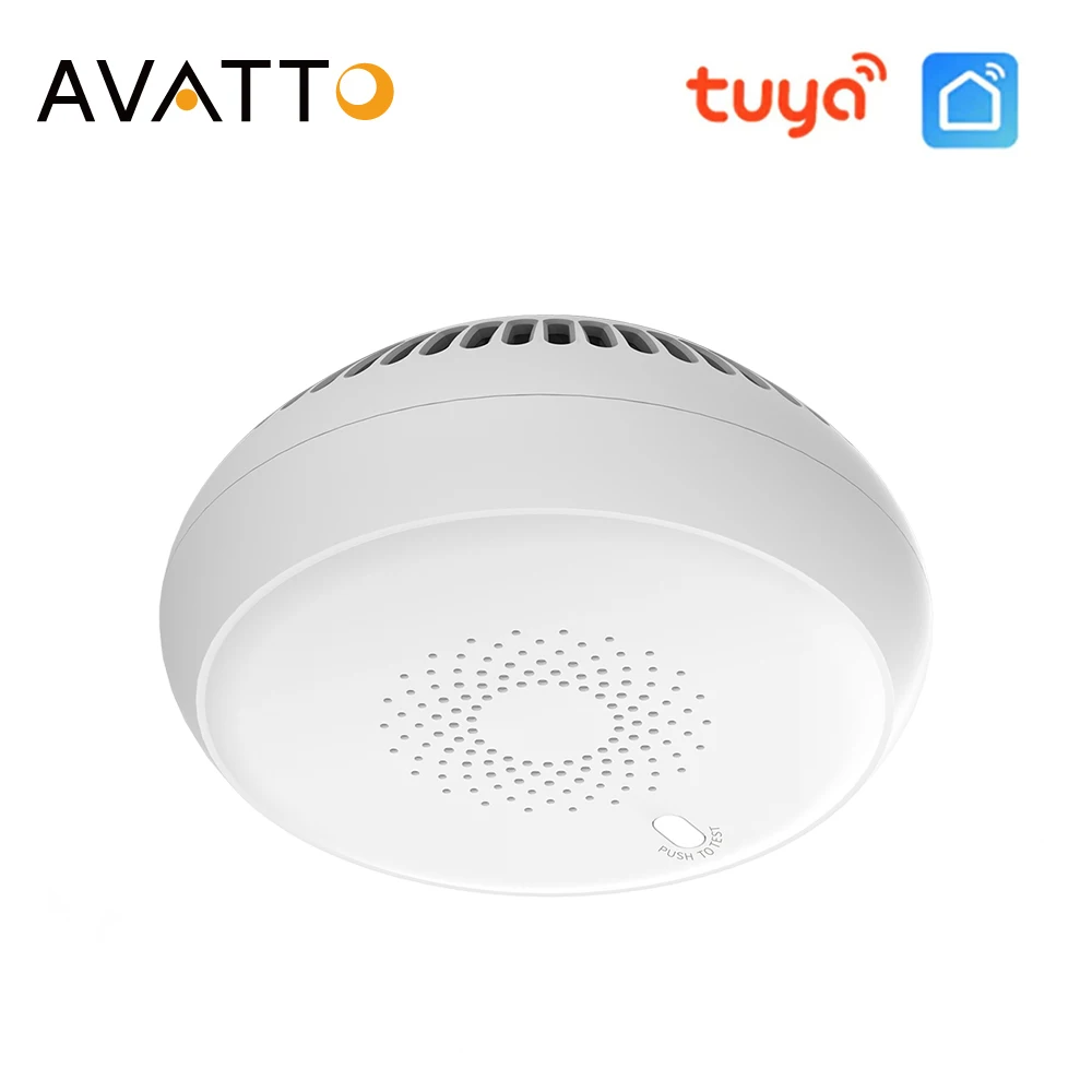 AVATTO Tuya Zigbee Smart Smoke Detector,Smart Life APP Fire Alarm Sensor Home Security System Firefighters Work for Gateway Hub