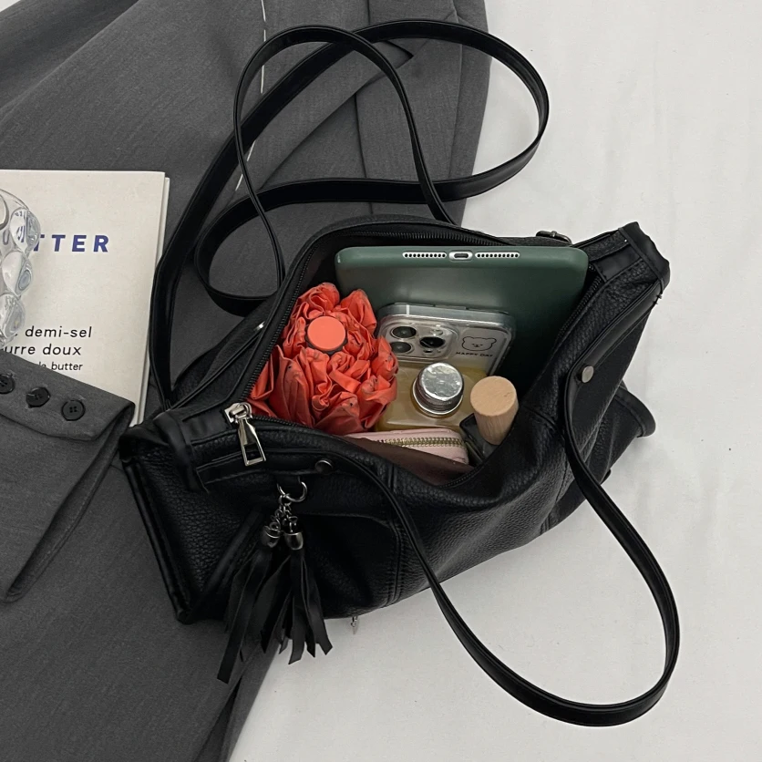 Borsa a tracolla in morbida pelle di alta qualitร per donna borsa a tracolla per Laptop da viaggio di grandi dimensioni borsa a tracolla per rivetti