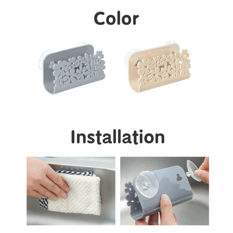 Soap Holders Dish Cloths Rack Sponge Holder Clip Rag Storage Rack Punch Free Kitchen Bathroom Gadget  אירגון ואיחסון מטבח