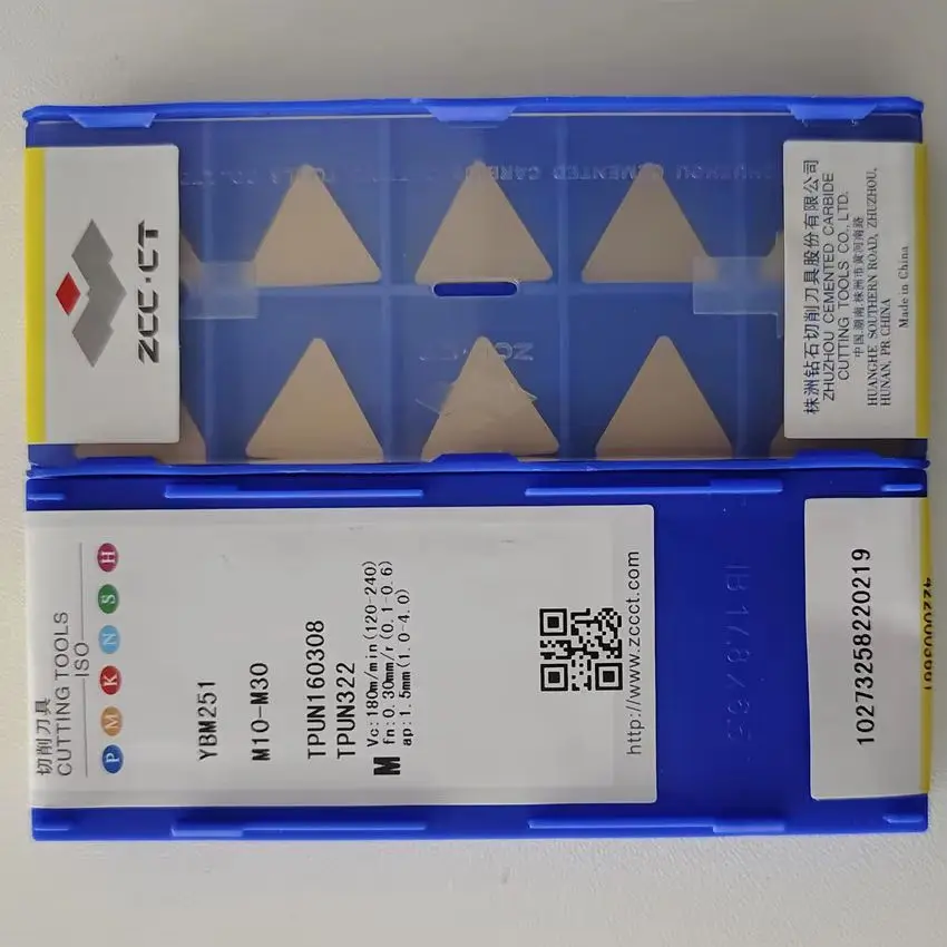 

TPUN160304 YBM251/TPUN160308 YBM251/TPUN160312 YBM251 TPUN321 TPUN322 TPUN323 ZCC.CT CNC carbide inserts For Stainless steel