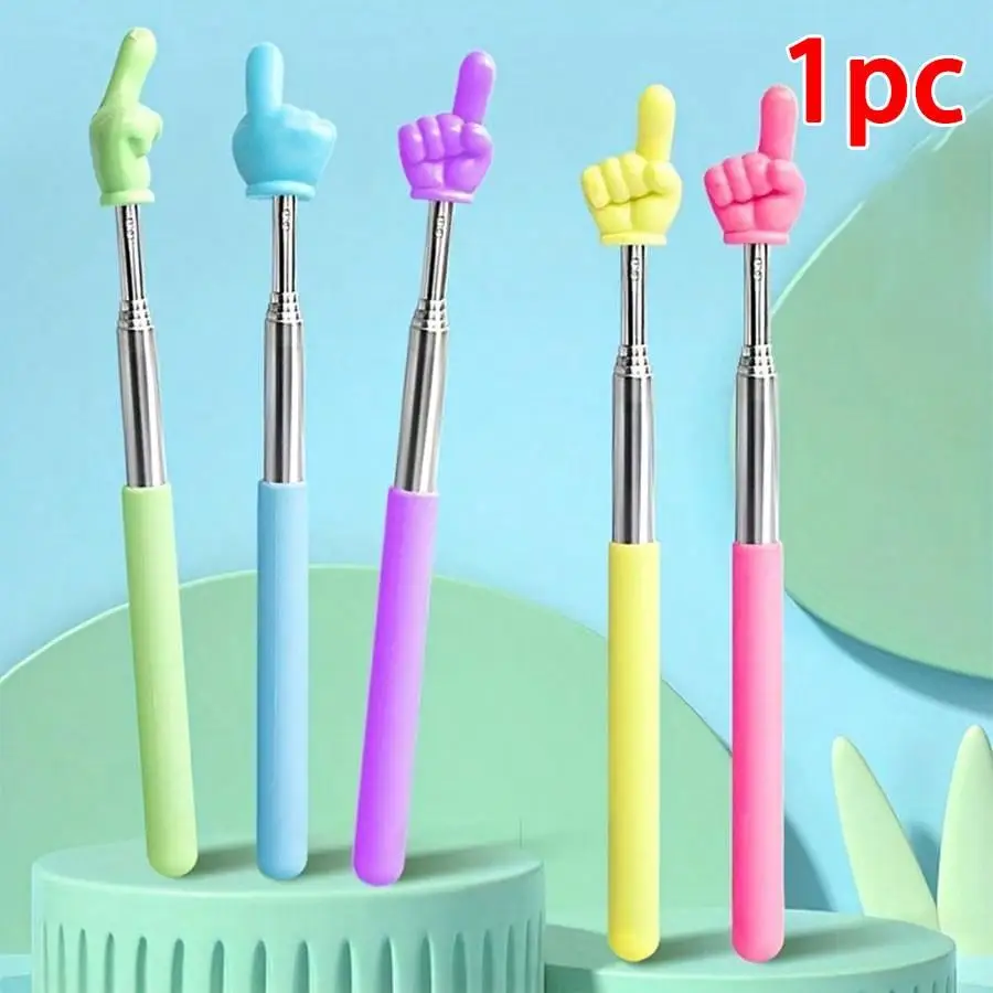 1pc Extendable Mini Telescopic Blackblord Pointer,Hand Index Finger Rod for Classroom Supplies,perfect Party Supplies,colorful