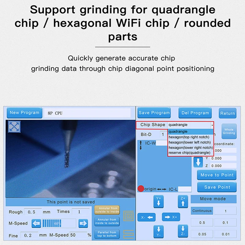 

JCID Grinding Tip Polish Head Tool EM02/EM03 CNC Machine Using for IP6-17Pro Max Motherboard Chip Repair/SIM Card Slot Polishing