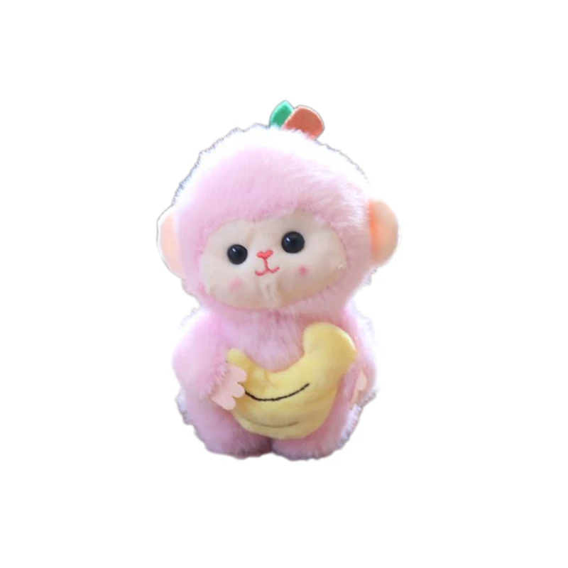 LLavero de peluche de mono de fruta bonito de dibujos animados, llavero de muñeco de peluche, colgante para mochila, llavero de coche, regalo de decoración