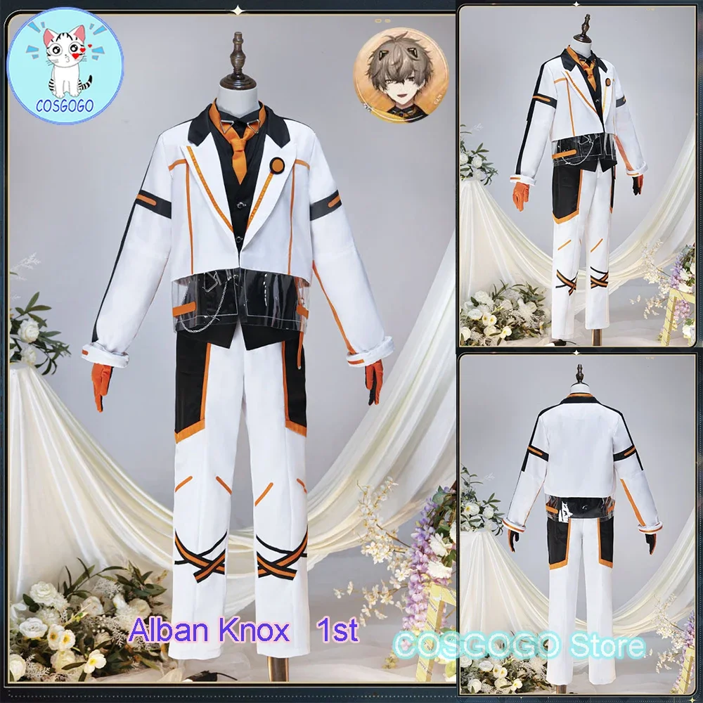 NIJISANJI Vtuber Alban Knox 1st Cosplay Costume Noctyx 1 Anniversary Halloween Outfits Men New Suit Uniform Anime Clothes