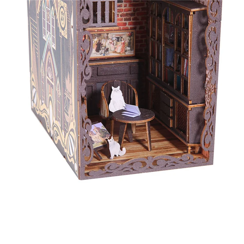 مجموعة زاوية الكتب CYGJ-DIY، رف الكتب في الطابق السفلي DIY، مع أضواء للأطفال/الكبار