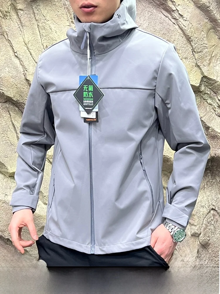 

High-End 3D Cut Soft Men's Outdoor Sports Jacket Windproof Waterproof Casual Style Polyester Fiber Fill Spring Autumn