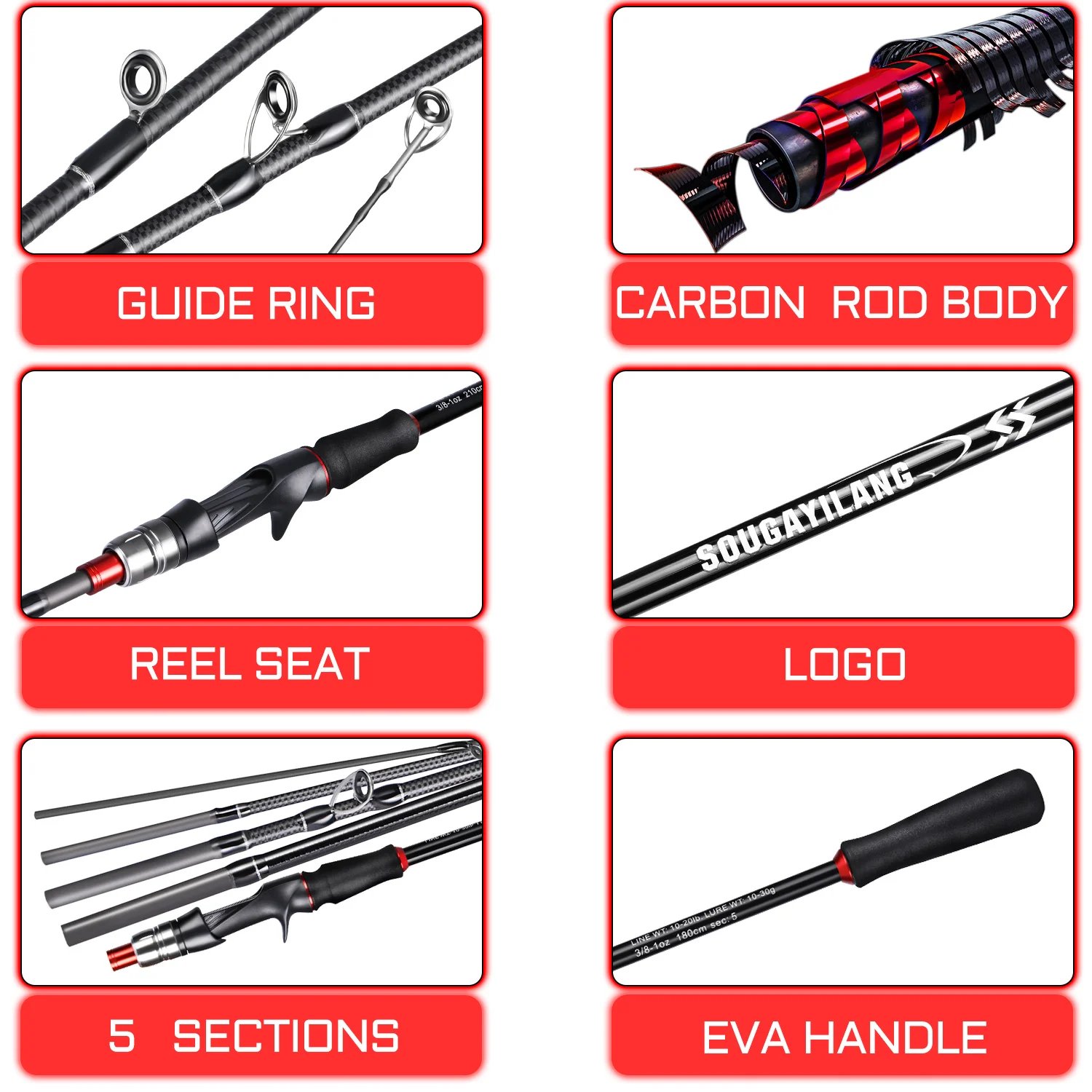 Sougayilang Carbon Fishing Rods 5