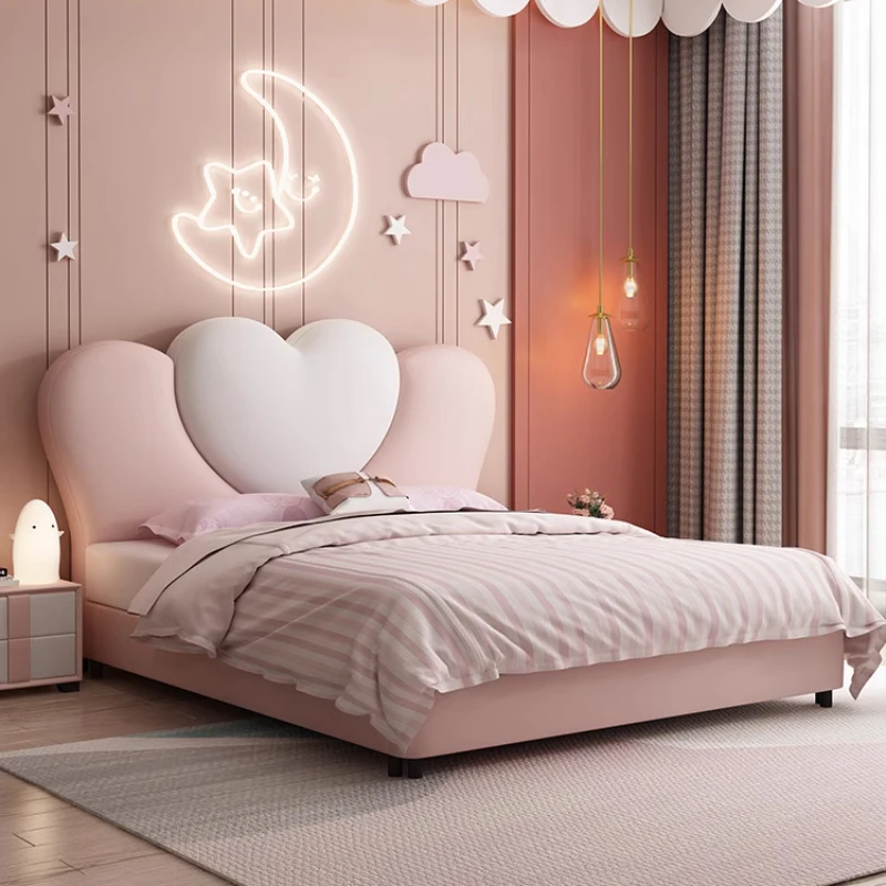 Princess Pink Children Bed Modern Cute Queen Size Children Beds Comferter Luxury Cama Infantil Furniture Home