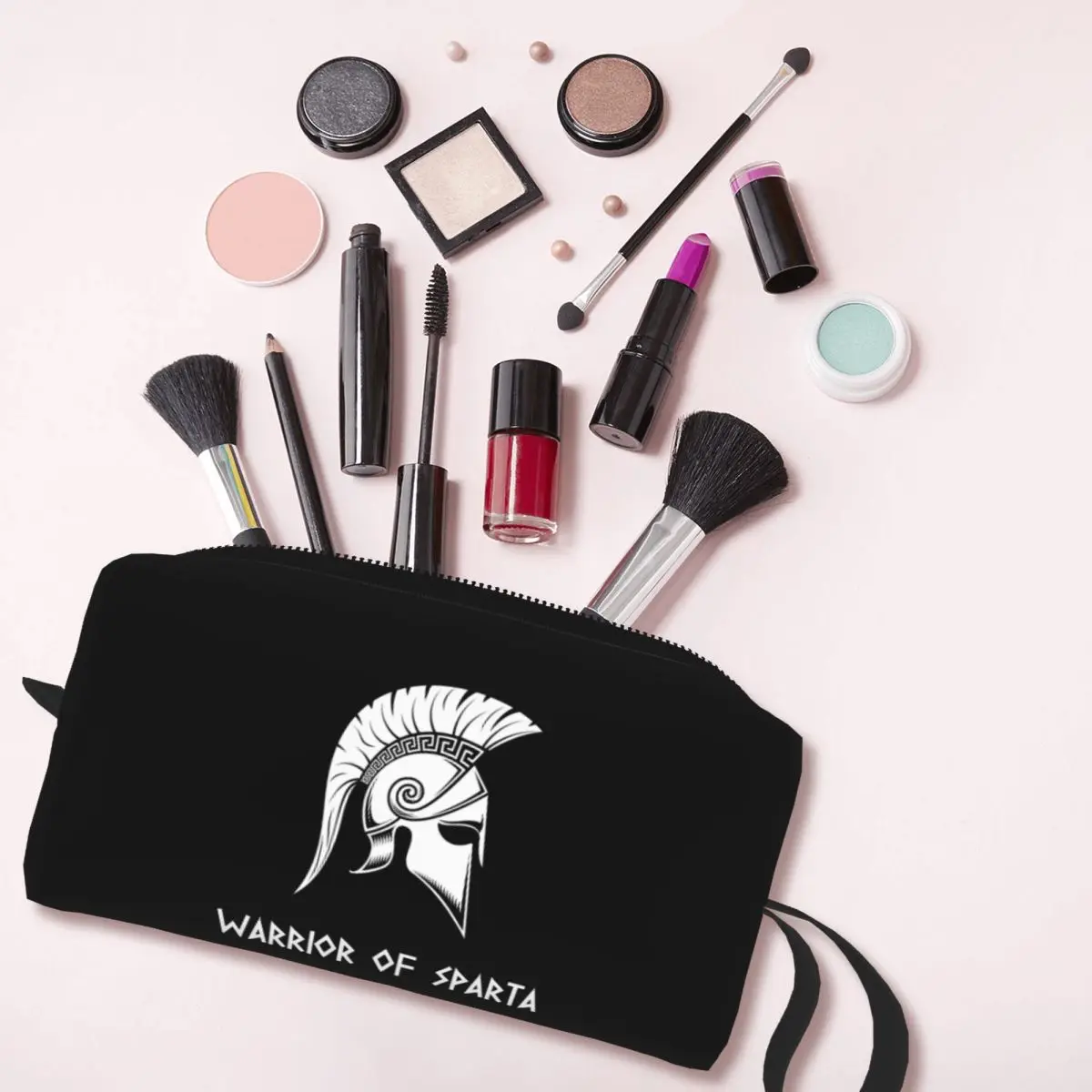 Warrior Of Sparta Cosmetic Bag Women Cute Large Capacity Spartan Makeup Case Beauty Storage Toiletry Bags