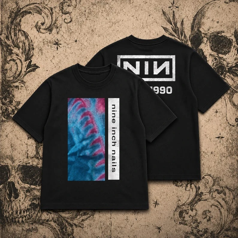 Nine Inch Nails T-Shirt Vintage Loose Oversized Unisex T-shirt Harajuku Streetwear Trendy Cotton Print Breathable Couples soft
