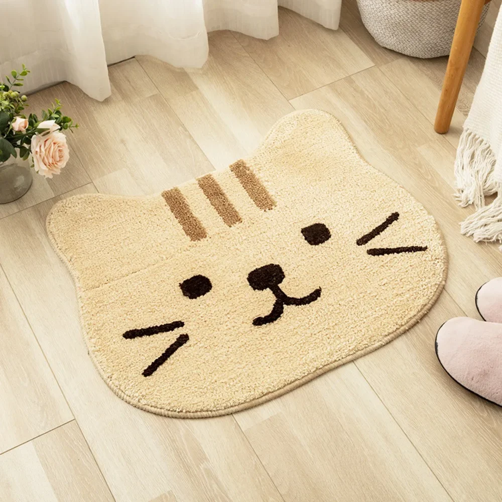 Cat Head Floor Mat Door Mat Entrance Door Mat Bathroom Non Slip Carpet Mat Creative Animal Door Carpet Mat