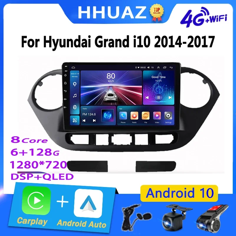 

Для Hyundai Grand I10 2013-2018 Android автомобильный радиоприемник мультимедийный мультимедийный плеер 2Din GPS-навигация динамики стерео DVD