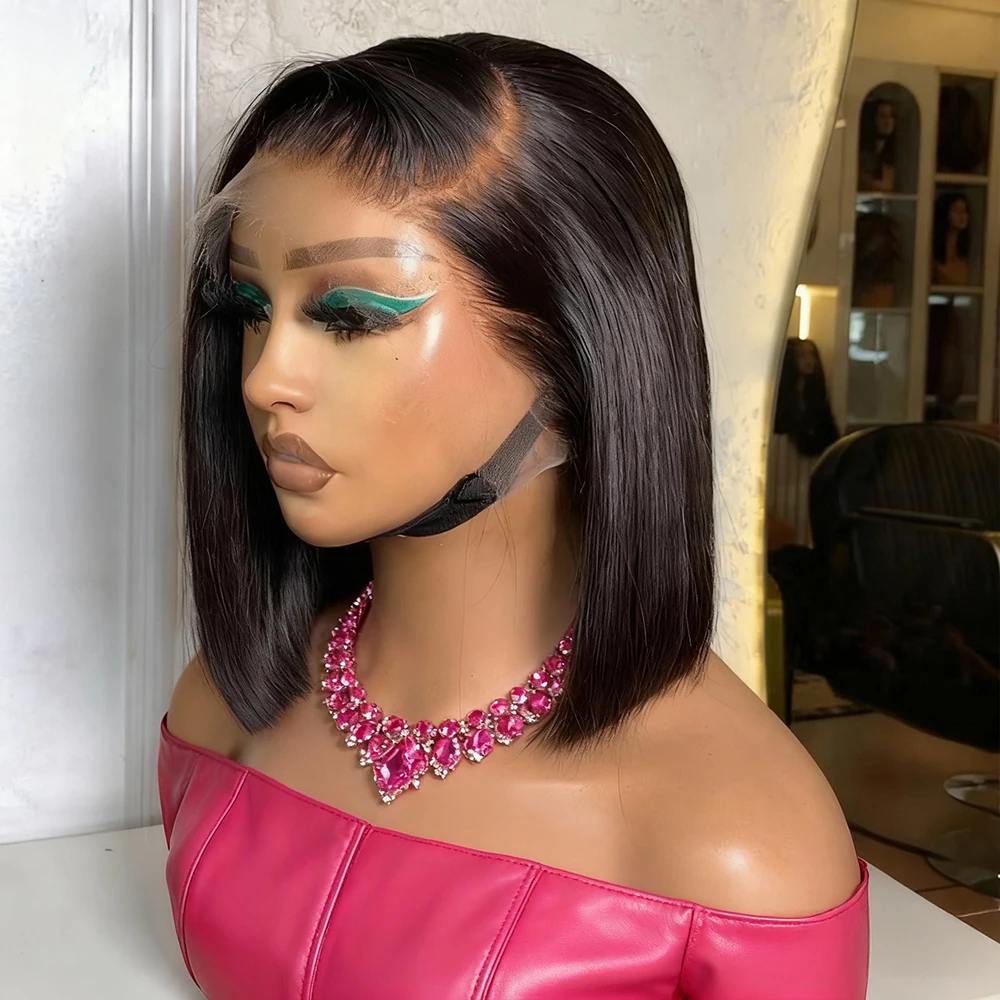 

250% Плотность Прямые Короткие Парики Боб Бразильские Волосы Реми 13x6 13x4 HD Кружевные Фронтальные Парики 7x5 Бесклеевые Парики Человеческие Волосы Для Женщин