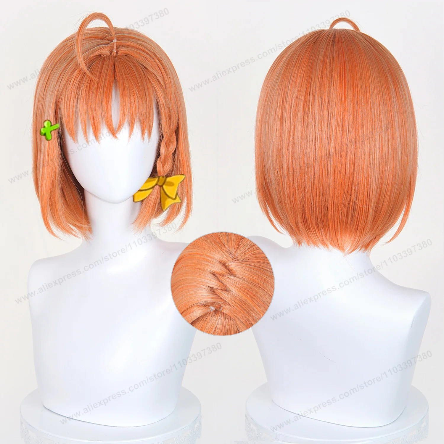 Aqours Takami Chika Cosplay Wig 33cm Short Orange Women Wigs Anime Cosplay Wig Halloween Heat Resistant Synthetic Hair