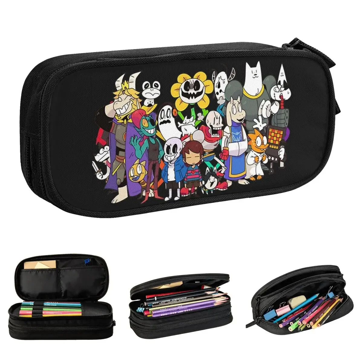 

Undertale All Characters Pencil Case Game Pencilcases Pen Holder for Student Big Capacity Bag School Supplies Zipper Stationery