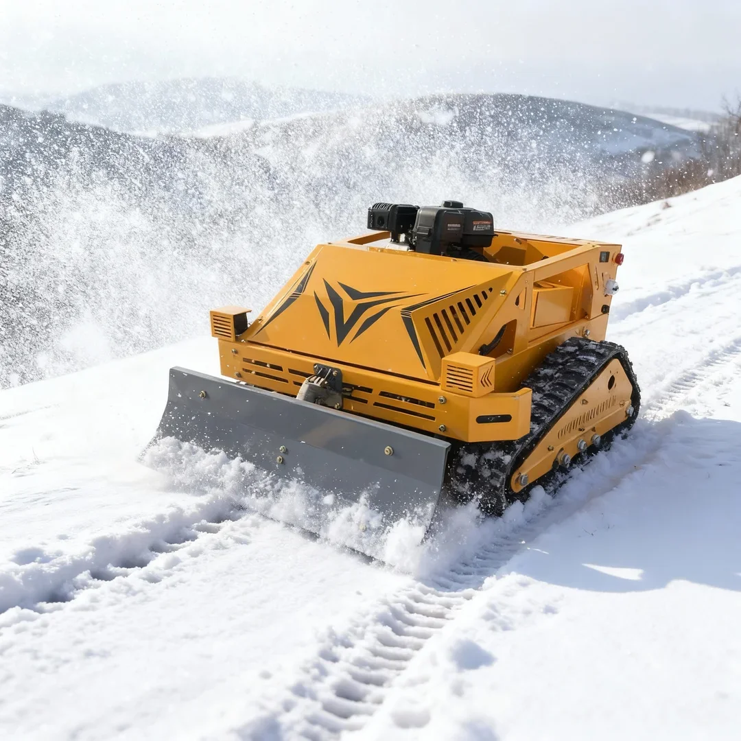 

Customized 2-in-1 Weeding & Snow Removal Flail Lawn Mower - Euro 5 EPA CE Mini Remote Control Model With Snow Shovel For Farm