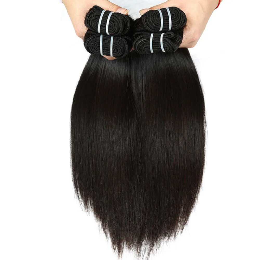 15A ダブル描画 12-28 インチストレート人毛バンドルブラジル生毛バンドル 100% 人毛エクステンションナチュラルカラー